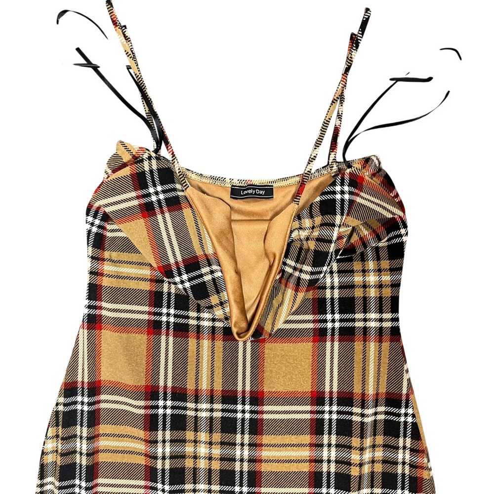 Lovely Day plaid minidress 🤎💛 - Picture 4 of 11